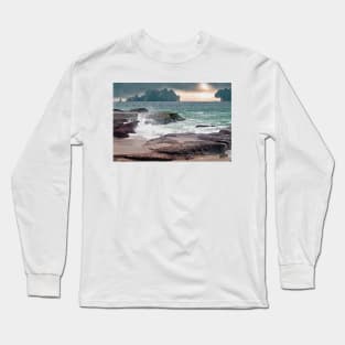 Cloudy Day At Aliso Beach Long Sleeve T-Shirt